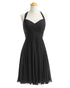 Bridesmaid Dress A Line Chiffon Knee Length Sweetheart Halter Zipper Back Dresses