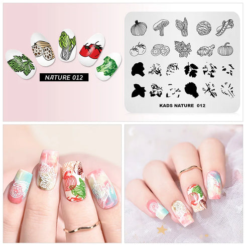 Nature-Inspired Nail Art Stamping Plate Set with Butterfly and Mountain Range Designs for DIY Manicure Enthusiasts