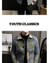 Men's Casual Lapel Hoodless Jacket - Slim Fit Plaid Woolen Coat for Autumn and Winter Fashion