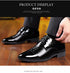 Stylish Men's Patent Leather Oxford Dress Shoes - Formal Pointed Toe Big Size 38-48 Perfect for Weddings and Special Occasions