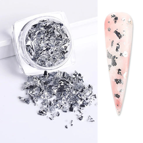 Sparkly Chameleon Nail Glitter Flakes - Irregular Gradient Sequins Powder for Gel Polish Nail Manicure Decoration and DIY Charms