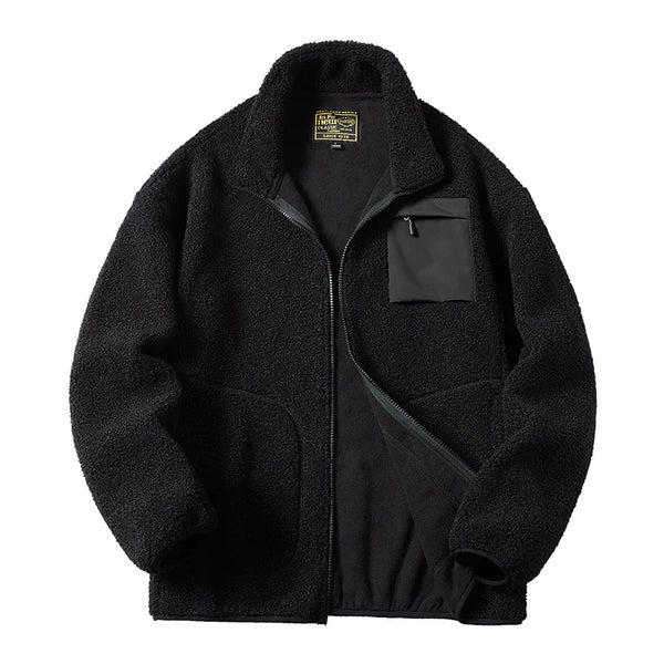 Cozy Winter Lamb Wool Teddy Coat for Men and Women - Cashmere Fleece Jacket Perfect for Teens and Couples, Ideal Warm Clothing for Daily Wear, Vintage Techwear Style and Versatile Varsity Jacket for Boys and Girls