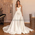 Elegant Ivory Detachable Train Wedding Dresses Mermaid Satin Gown