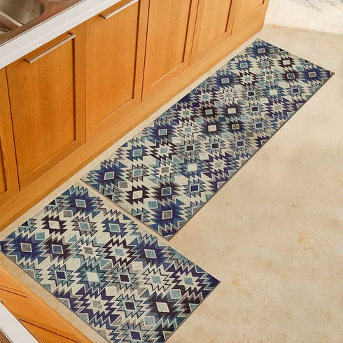 Anti-Slip Geometric Kitchen Mat Area Rugs for Living Room Bathroom and Hallway