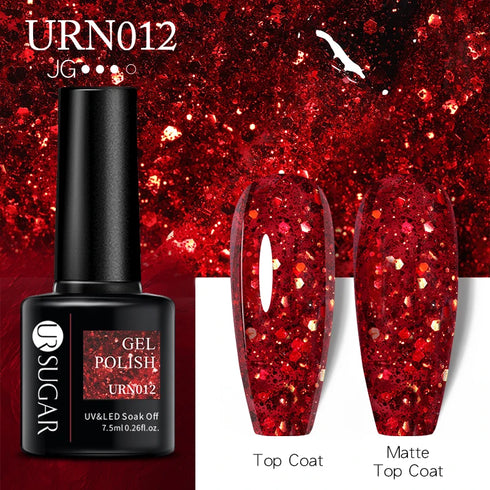 Nail Gel Polish - 7.5ml Semi-permanent Glitter Varnish for Winter Manicure, Eco-friendly and SGS Certified for Lasting Style