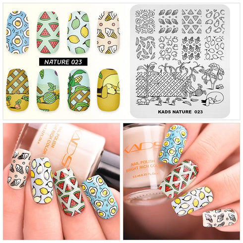 Nature-Inspired Nail Art Stamping Plate Set with Butterfly and Mountain Range Designs for DIY Manicure Enthusiasts