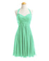 Bridesmaid Dress A Line Chiffon Knee Length Sweetheart Halter Zipper Back Dresses