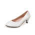 Elegant Women's Leather Med Heels - Classic Office Pumps for Career Ladies