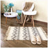 Ethnic Style Woven Linen Cotton Rectangle Rug Mat for Living Room and Bedroom Foot Pad