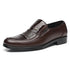 Stylish Men's Leather Oxfords - Comfortable Round Toe Flats for Office, Business, and Wedding Occasions