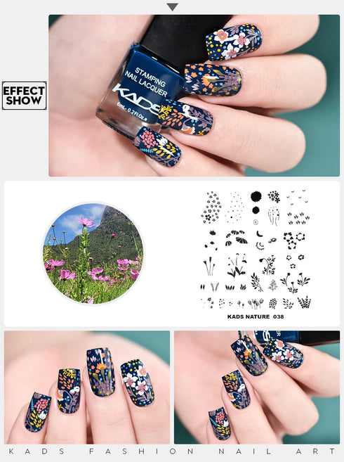 Nature-Inspired Nail Art Stamping Plate Set with Butterfly and Mountain Range Designs for DIY Manicure Enthusiasts