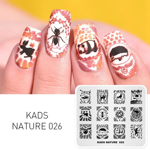 Nature-Inspired Nail Art Stamping Plate Set with Butterfly and Mountain Range Designs for DIY Manicure Enthusiasts