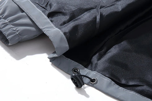 Reflective Windbreaker Jackets for Men - Waterproof Hooded Zipper Coats Perfect for Hip Hop Dancers and Casual Outfits