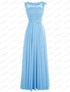 Bridesmaid Dress A-Line Chiffon Beading Applique Backless Floor Length Evening Dress
