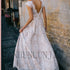 Customized Vintage Champagne Lace Bohemian Wedding Dress A Line Cap Sleeve Sexy Backless Bridal Gown