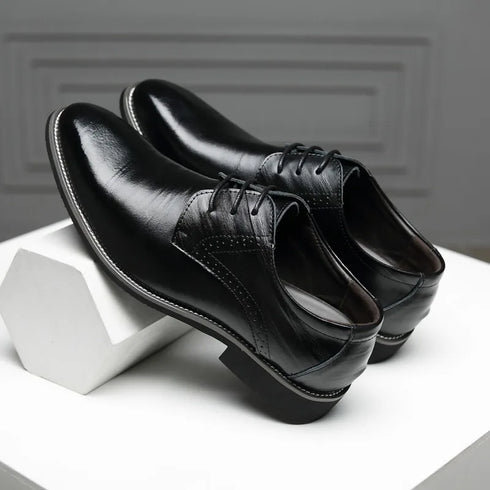 Men's Stylish Suede Brogue Shoes for Weddings and Formal Events - New Fashionable Leather Footwear in Black