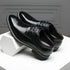 Men's Stylish Suede Brogue Shoes for Weddings and Formal Events - New Fashionable Leather Footwear in Black