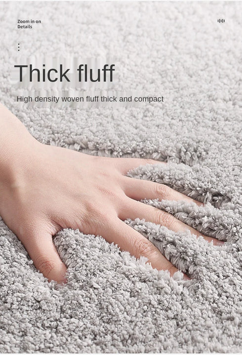 Super Thick Fluff Fiber Bath Mat Comfortable Soft Non-Slip Absorbent Rug Shower Room Doormat