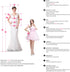 Popular Sweetheart Full Lace Short Sheath Wedding Dresses With Detachable Train 2 In 1 Bridal Gown