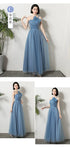Bridesmaid Dress Elegant Ankle Length Tulle Ball Gown With Pleat Sash Built In Bra Prom Bridal Gown