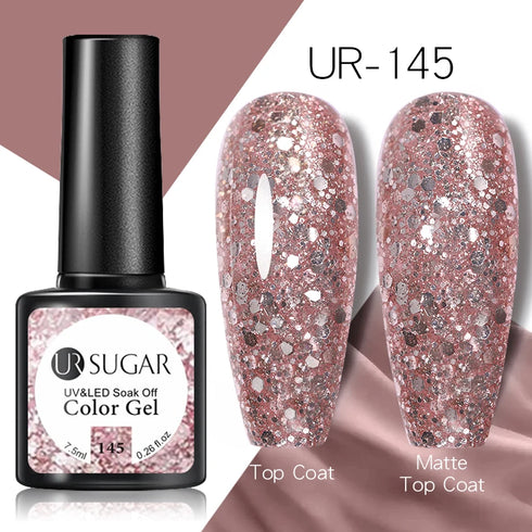 Nail Gel Polish - 7.5ml Semi-permanent Glitter Varnish for Winter Manicure, Eco-friendly and SGS Certified for Lasting Style