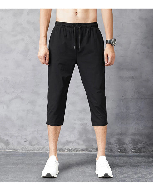 Men's Shorts Summer Breeches Thin Nylon 3/4 Length Trousers Quick Drying Beach Bermuda Board