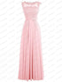 Bridesmaid Dress A-Line Chiffon Beading Applique Backless Floor Length Evening Dress