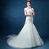 Wedding Dresses Illusion V-Neck Tulle Lace Embroidery Gown
