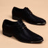Stylish Men's Leather Dress Shoes - Breathable Pointed Toe Formal Footwear for Office, Weddings, and Casual Occasions - Comfortable and Elegant Black Flats for Every Season