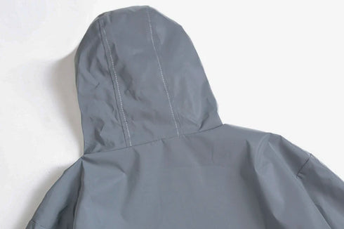 Reflective Windbreaker Jackets for Men - Waterproof Hooded Zipper Coats Perfect for Hip Hop Dancers and Casual Outfits