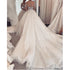 Customized Lace Wedding Dress with Sheer Long Sleeves A-Line Gown