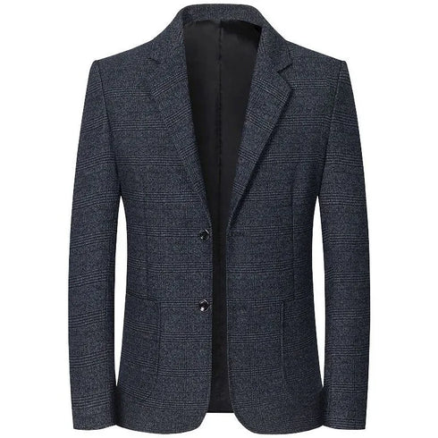 Stylish Men's Plaid Blazers for Spring and Autumn – Smart Casual Formal Suits Jackets with Slim Fit Design and Turn Down Collar for Effortless Outerwear Elegance