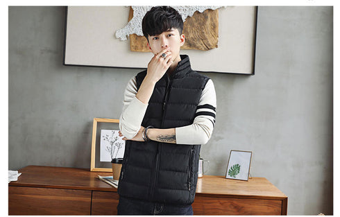 Men's Casual Windproof Sleeveless Vest - Warm Thicken Waistcoat & Down Jacket for Autumn Outdoor Activities