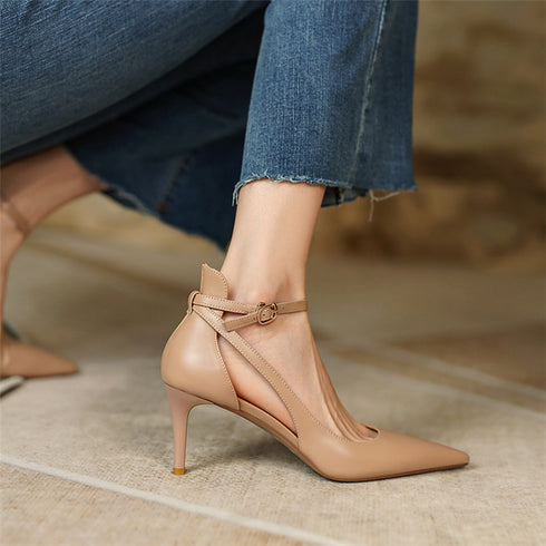 Elegant Pointed Medium Heels for Women - Fashionable Casual Pumps for Parties
