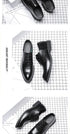 Elegant Pointed Toe Leather Shoes for Business and Casual Wear with Height Increasing Insole and Low Heel Design