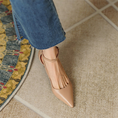 Elegant Pointed Medium Heels for Women - Fashionable Casual Pumps for Parties