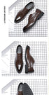 Elegant Pointed Toe Leather Shoes for Business and Casual Wear with Height Increasing Insole and Low Heel Design