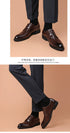 Elegant Pointed Toe Leather Shoes for Business and Casual Wear with Height Increasing Insole and Low Heel Design
