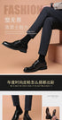 Elegant Pointed Toe Leather Shoes for Business and Casual Wear with Height Increasing Insole and Low Heel Design