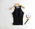 Slim Halter Neck Off-Shoulder Camisole Tops for Women - Stylish Solid Tank Tees with Chest Pad for Comfortable Summer Wear