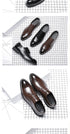 Elegant Pointed Toe Leather Shoes for Business and Casual Wear with Height Increasing Insole and Low Heel Design