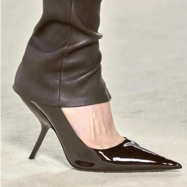 Women's High Heels Patent Leather Pointed Toe Pumps