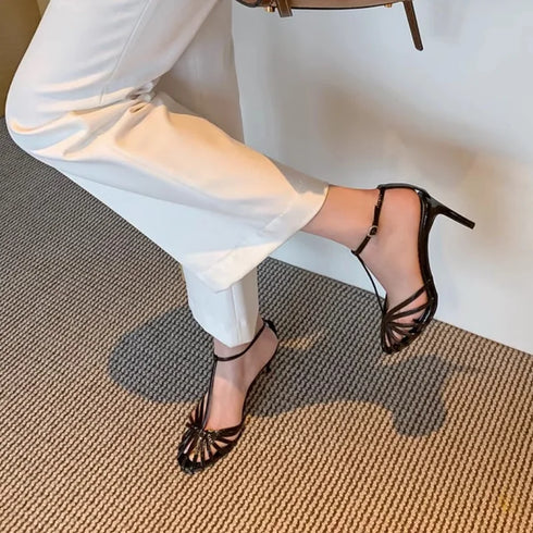 Sexy T Strap Heels For Women Sandals Narrow Band Party