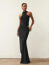JULISSA MO Satin Sexy Hollow Out Maxi Dress for Elegant Parties