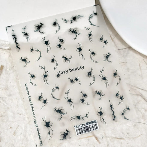 Kawaii Hydrangea 5D Embossed Flower Nail Art Stickers - Self-Adhesive Transfer Decals for Stunning DIY Nail Decoration