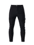 Men's Fashion Elastic Slim Fit Cargo Denim Pants Multi Pockets Casual Skinny Trousers