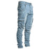 Fashion Streetwear Ripped Skinny Jeans Men Cargo Pants Slim Fit