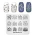 Nature-Inspired Nail Art Stamping Plate - Stainless Steel DIY Manicure Tool with Leaf and Umbrella Patterns for Stunning Nail Designs