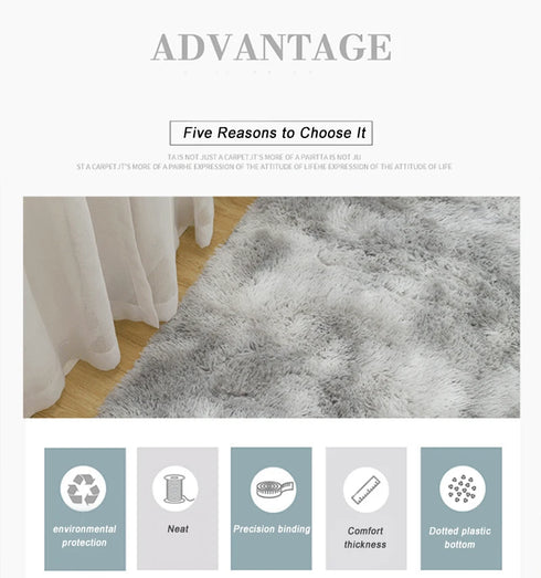 Oval Plush Rugs for Bedroom and Living Room Decor Non Slip Furry Carpet Hand Washable