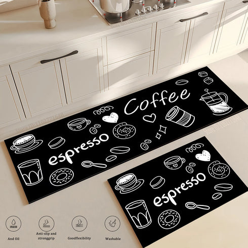 Waterproof Oilproof Kitchen Rug Antislip Large Floor Mat Soft Cozy Doormat